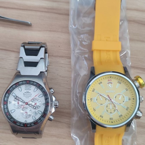 Regolo men's chronograph watch with free silicone strap watch