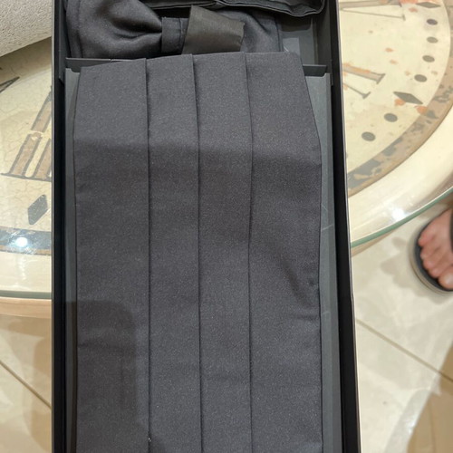Boss silk bow tie and belt set new, black
