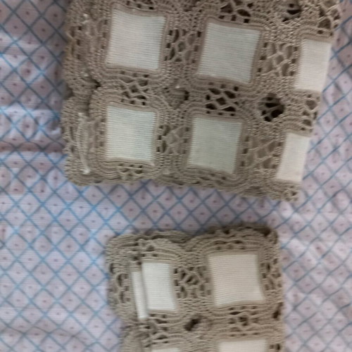 Set of two rectangular crochet lace table runners like new