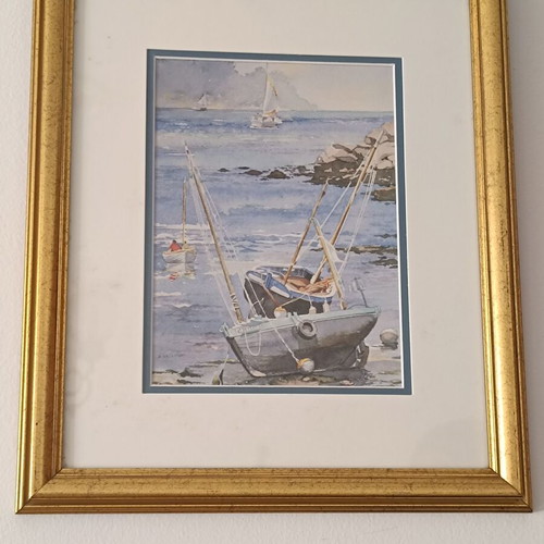 Aquarelle Seascape Painting by Danielle Hallant like new