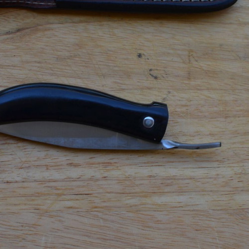 Folding knife stainless steel handmade buffalo horn handle new