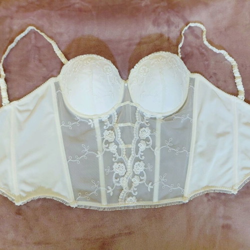 Vintage bridal bustier Luna 80C like new, romantic lace
