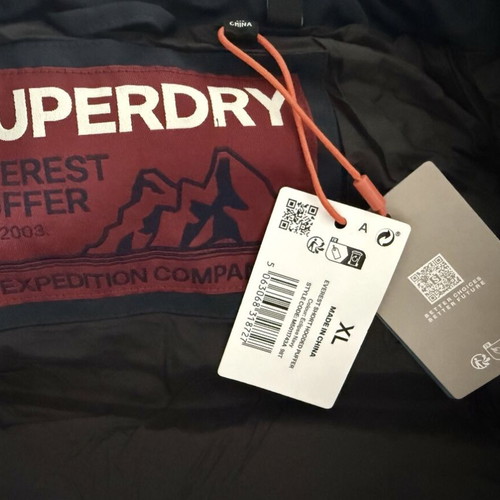Superdry Everest Short Hooded Puffer Jacket new, men's winter blue L