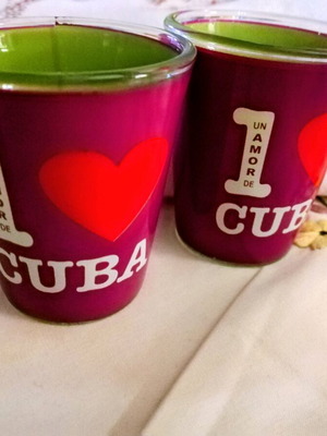 I Love Cuba Shot Glasses new, set of two
