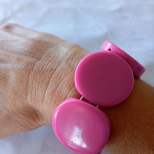 Bracelet 70's vintage style pink