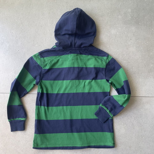 Polo Ralph Lauren boys' long sleeve hooded shirt, blue and green, age 7