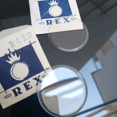 REX 420 watch glasses new, set of 2