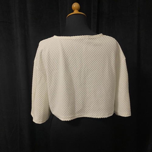 T-shirt cropped white color size M new