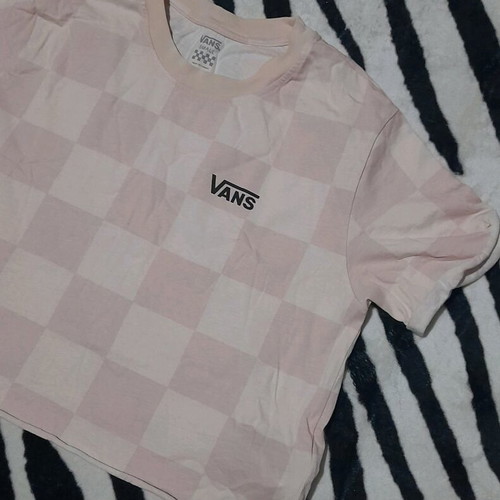 Vans crop top size S like new, white rose
