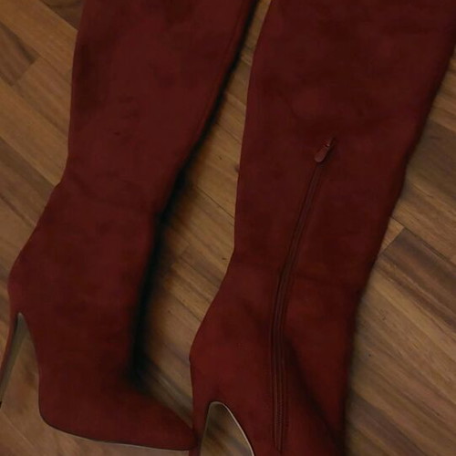 Burgundy over the knee boots Tsakiris Mallas like new, size 40