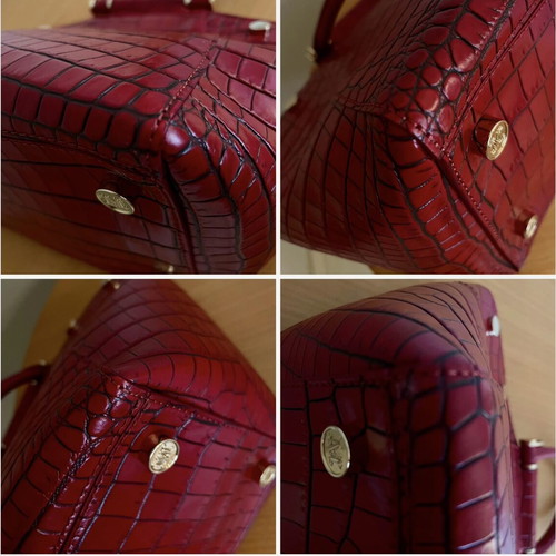 Max Mara Anita leather bag crossbody like new, red with croc texture