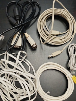 Cables set used with DVI-D, USB B to USB A, RJ11, RJ45
