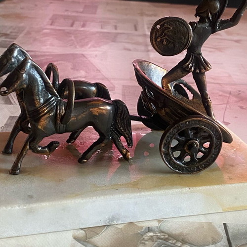 Bronze Achilles statue used with marble base