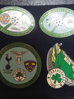Panathinaikos 2012-2013 set of 4 football pins