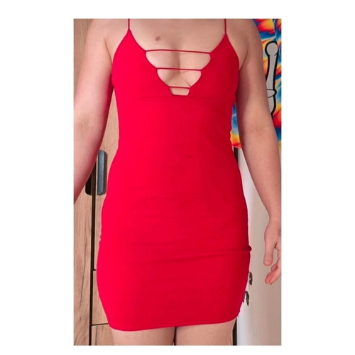 Red mini dress