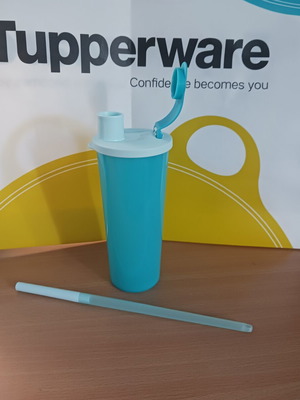 Ποτήρι Eco Plus 470 ml και καλαμάκι Tupperware καινούργιο