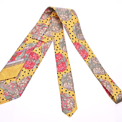 Leonard Paris tie like new, 100% silk, yellow multicolor