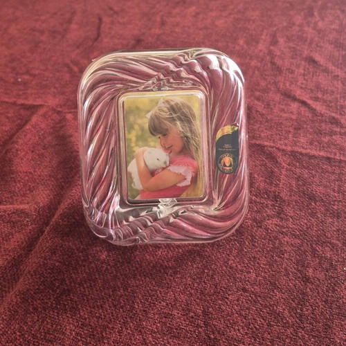 Crystal pink Walther vintage photo frame 6x8 like new