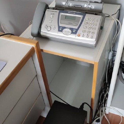 Executive desks used, white beige, with free cabinet