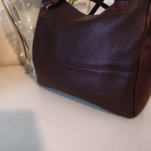 Barbara Milano leather shoulder bag used, brown, made in Italy