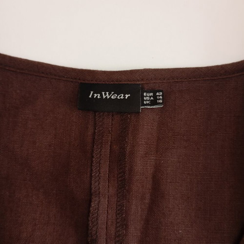 In Wear linen dress used, size 42, chocolate brown