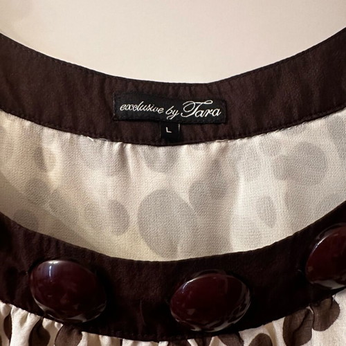 Silk top used, size L, vintage with bead details