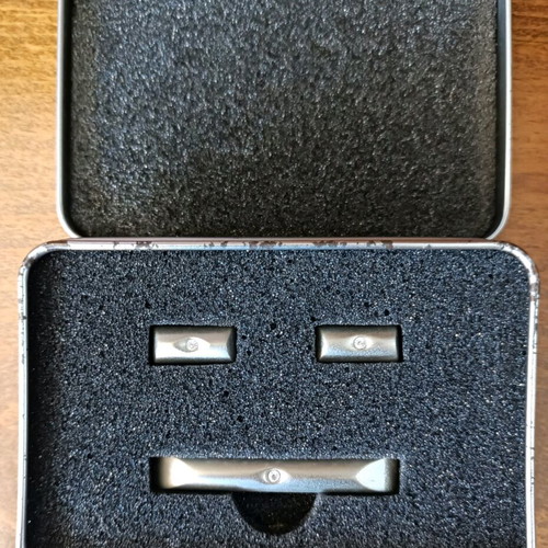 Salvanii cufflinks and tie clip set new, silver
