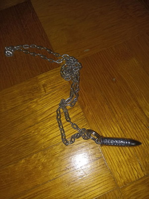 Sphere necklace new silver chain with REBORN engraving