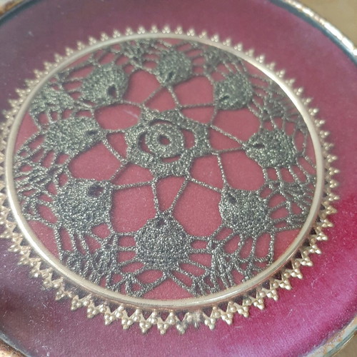 Embroidered ashtray used from 60s-70s for vintage decoration