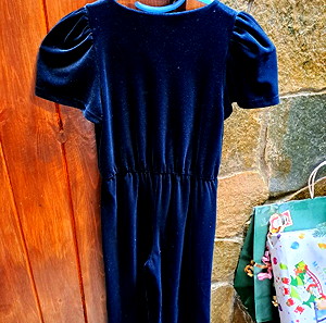 Ζαρα βελουδινη φορμα για κοριτσακι 7 ετων μπλε σκουρα μονοκομματη