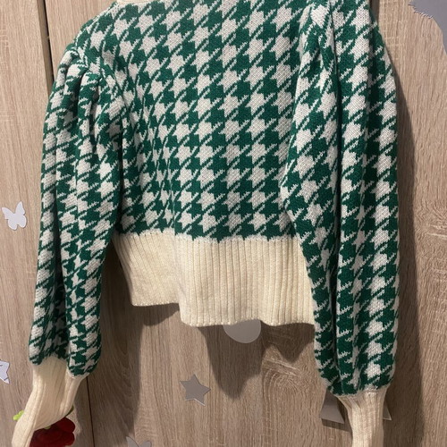 Women's cardigan like new, white and green, sizes M and L