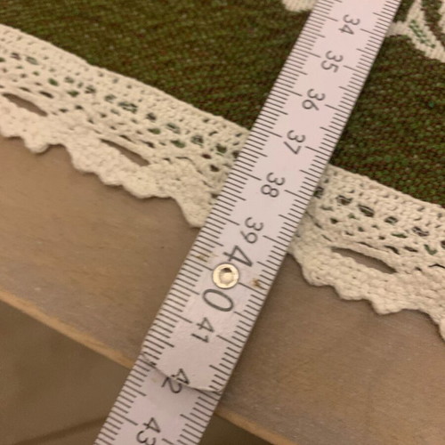 Embroidered runner like new with lace and traditional dancers design