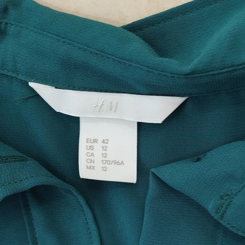 H&M transparent shirt green cypress like new, size M