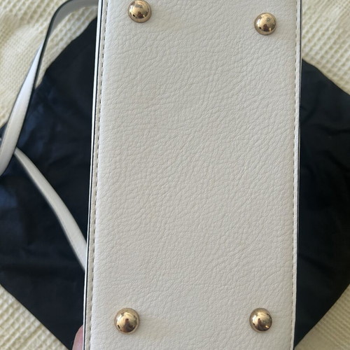 Dune London Shoulder Bag White Laser Cut Matte Leather Like New