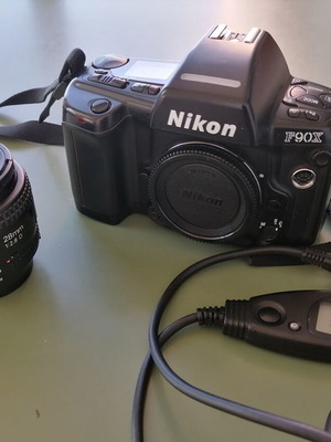 Nikon F90X analog 35mm camera like new with AF Nikkor 28mm lens and remote