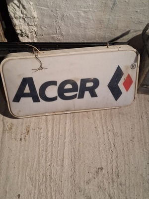 Vintage illuminated sign used, plastic, double-sided