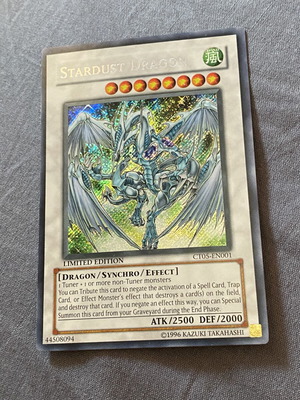 Stardust Dragon secret rare Yu-Gi-Oh! card CT05-EN001