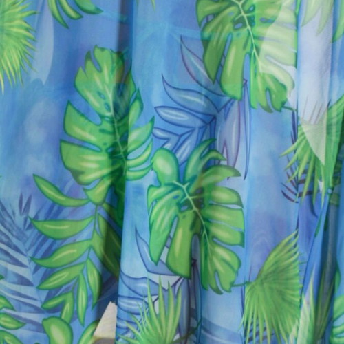 Beachwear Bikini with Kimono new, tropical pattern green and blue