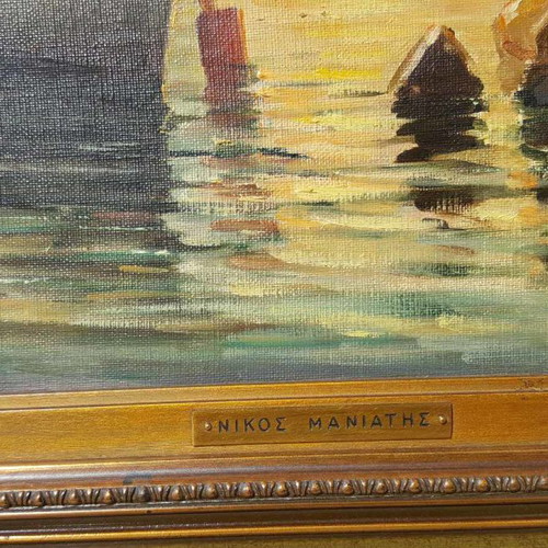 Seascape painting used by Nikos Maniatis