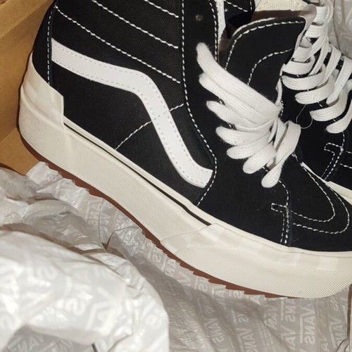 Vans double-layer sneakers new, black and white, size 38