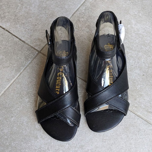 Juicy Couture leather kids sandal new, size 30, black