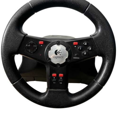 Logitech 863248-0000 E-UK12 USB Nascar Racing Wheel for PC used, wheel and pedals