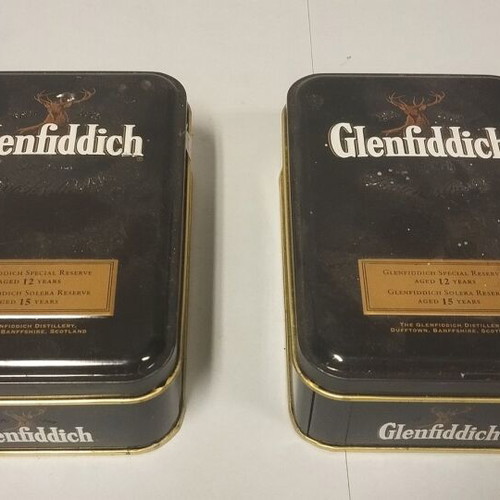 Glenfiddich metal boxes used, set of 2 pieces