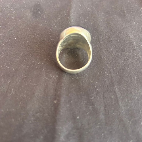 Vintage silver 925 ring with black stone used