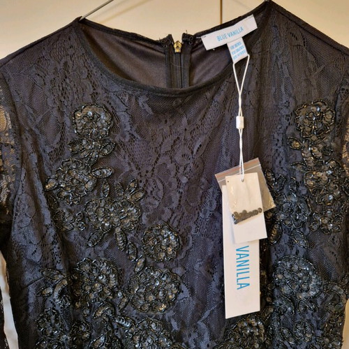 Black Blue Vanilla evening dress new with lace and sequins