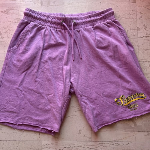 Cotton shorts with elastic waist L-XL, like new, lilac