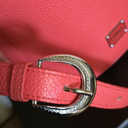 Furla shoulder bag used, red and pink leather crossbody
