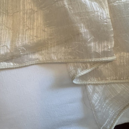 Luxury organza curtain ecru/champagne 220x700 cm like new with hooks
