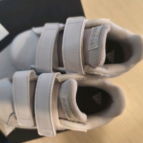 Adidas girls' athletic shoes like new, size 24, white pink