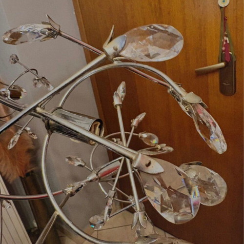 Ceiling light set with Swarovski crystals, stainless steel, G9 bulbs